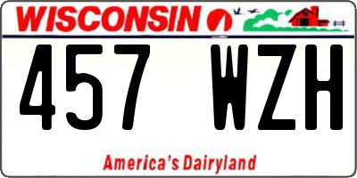 WI license plate 457WZH