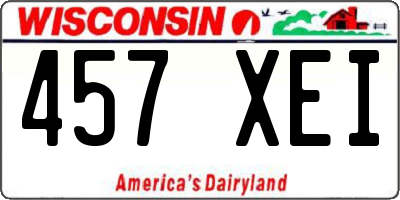 WI license plate 457XEI