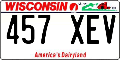 WI license plate 457XEV