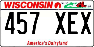 WI license plate 457XEX