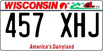 WI license plate 457XHJ