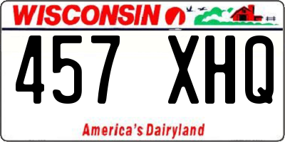 WI license plate 457XHQ