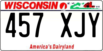 WI license plate 457XJY