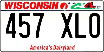 WI license plate 457XLO