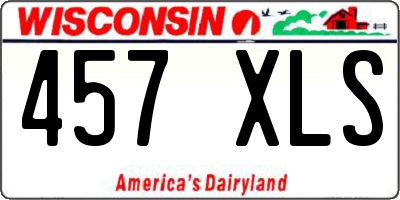 WI license plate 457XLS