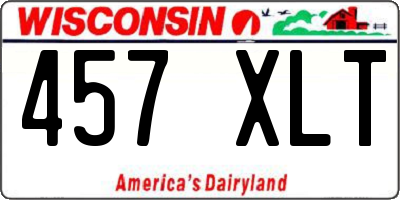 WI license plate 457XLT