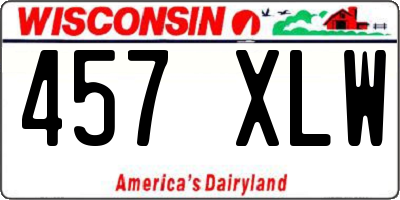 WI license plate 457XLW