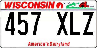 WI license plate 457XLZ