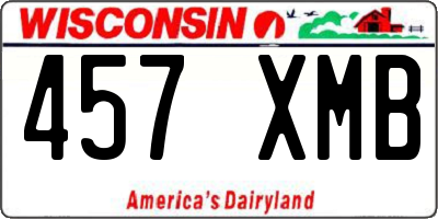 WI license plate 457XMB