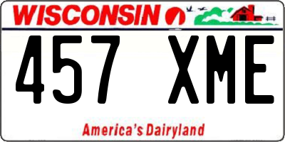 WI license plate 457XME
