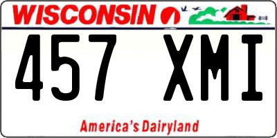 WI license plate 457XMI