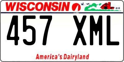 WI license plate 457XML