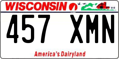WI license plate 457XMN