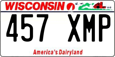 WI license plate 457XMP