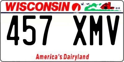 WI license plate 457XMV