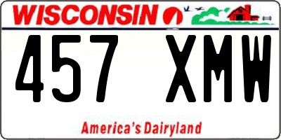 WI license plate 457XMW