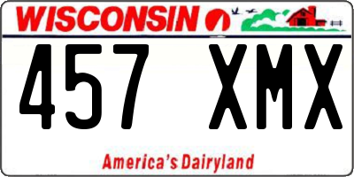WI license plate 457XMX
