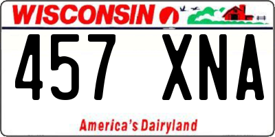 WI license plate 457XNA