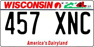WI license plate 457XNC