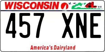WI license plate 457XNE