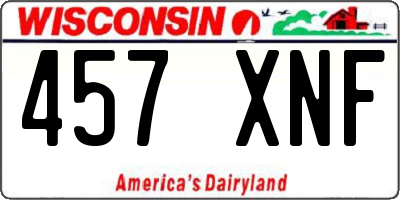 WI license plate 457XNF