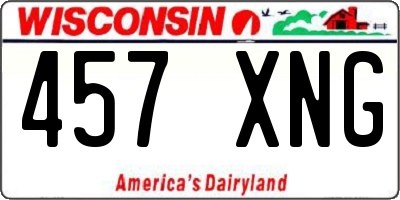 WI license plate 457XNG