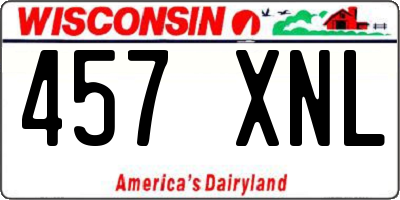 WI license plate 457XNL
