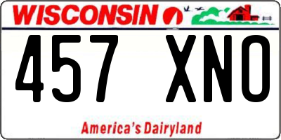 WI license plate 457XNO