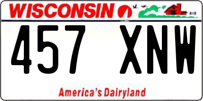 WI license plate 457XNW