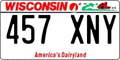 WI license plate 457XNY