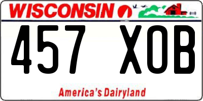 WI license plate 457XOB