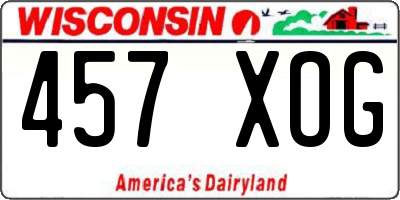 WI license plate 457XOG
