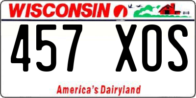 WI license plate 457XOS