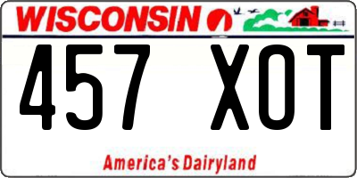 WI license plate 457XOT