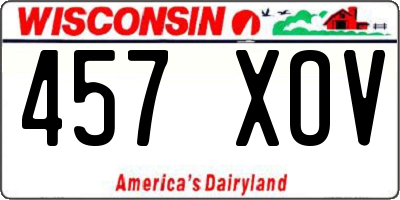 WI license plate 457XOV