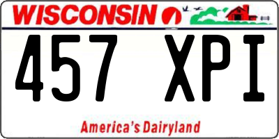 WI license plate 457XPI