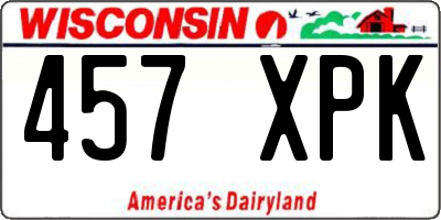 WI license plate 457XPK