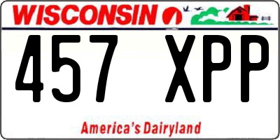 WI license plate 457XPP