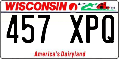 WI license plate 457XPQ