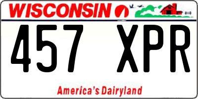 WI license plate 457XPR