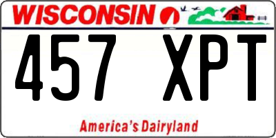 WI license plate 457XPT