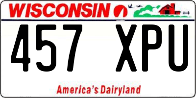 WI license plate 457XPU