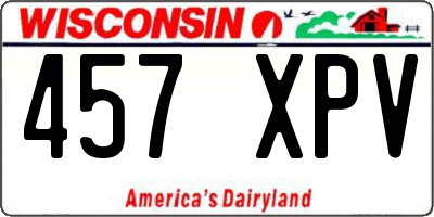 WI license plate 457XPV