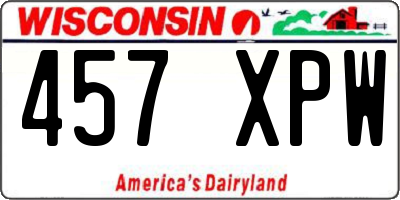 WI license plate 457XPW