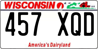 WI license plate 457XQD