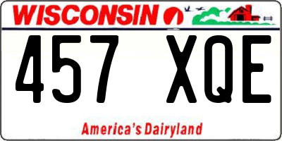 WI license plate 457XQE