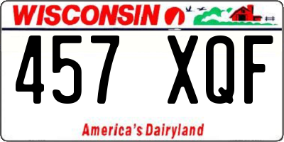 WI license plate 457XQF