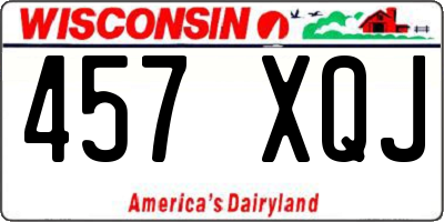 WI license plate 457XQJ