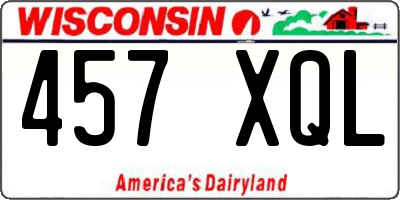 WI license plate 457XQL