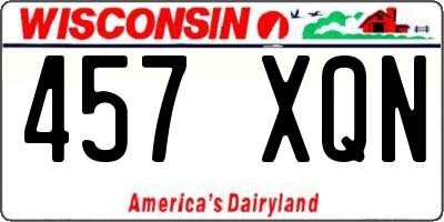 WI license plate 457XQN